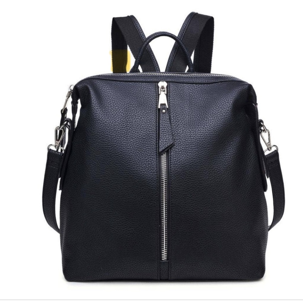 Elegant Black Leather Backpack